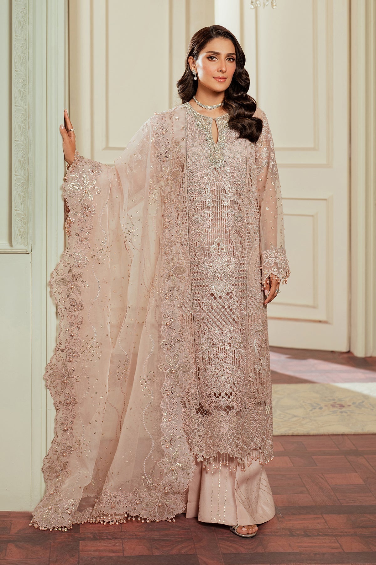 BAROQUE__EMBROIDERED ORGANZA CH13-04 STITCHED - House Of Hania
