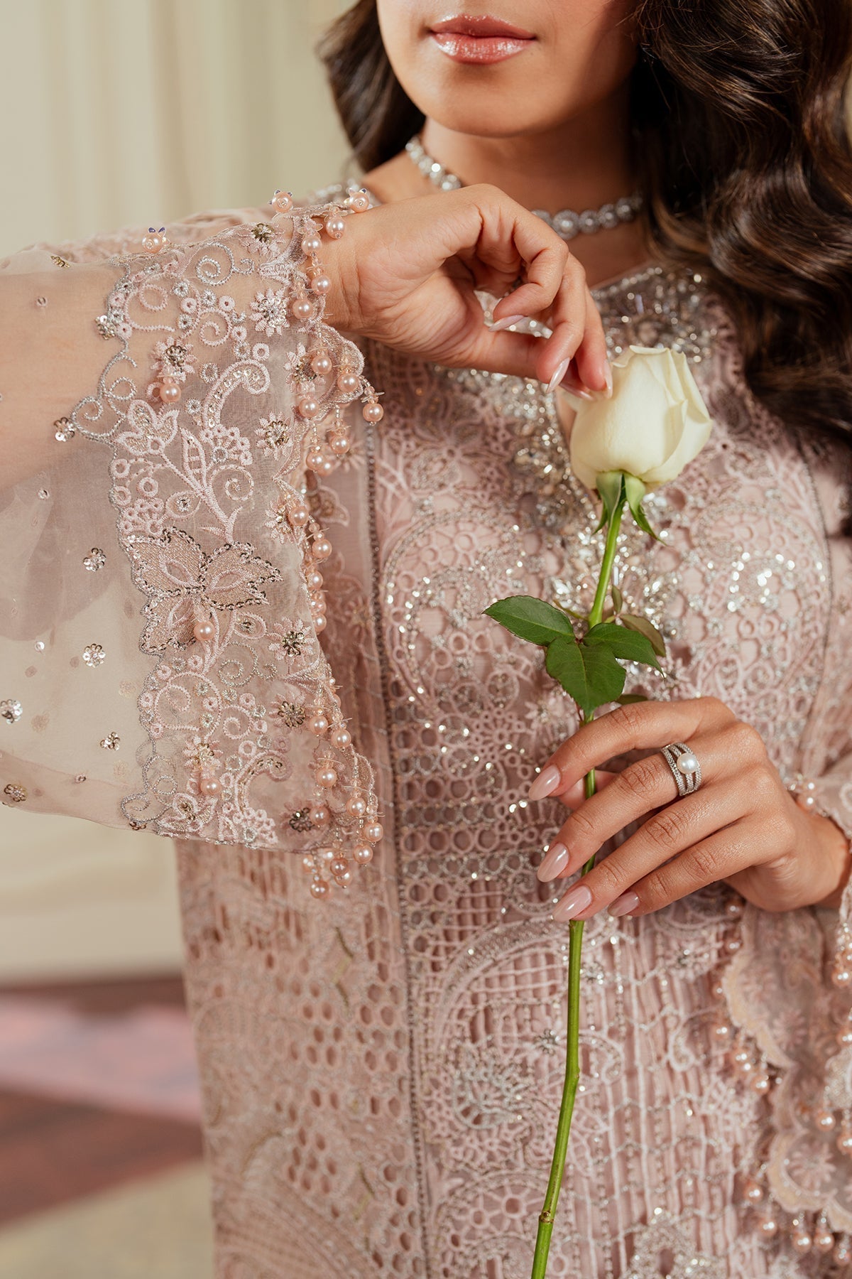 BAROQUE__EMBROIDERED ORGANZA CH13-04 STITCHED - House Of Hania