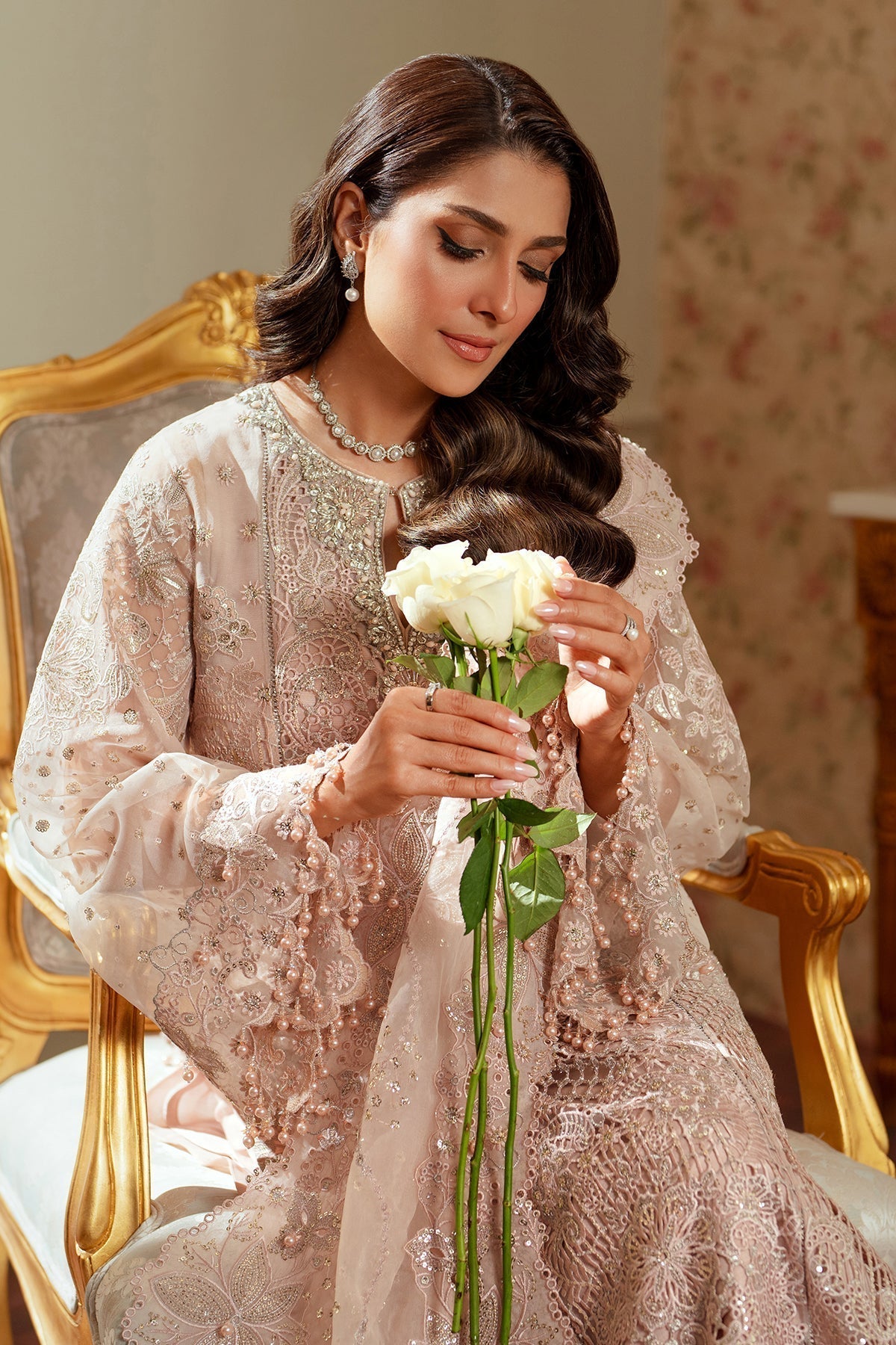 BAROQUE__EMBROIDERED ORGANZA CH13-04 STITCHED - House Of Hania