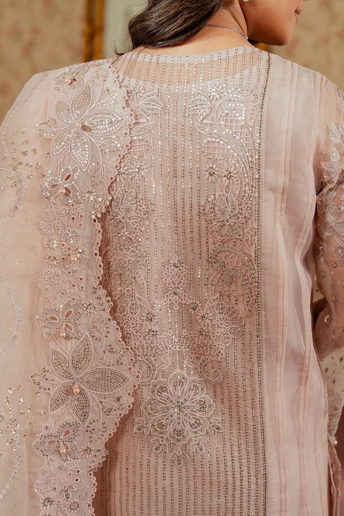 BAROQUE__EMBROIDERED ORGANZA CH13-04 STITCHED - House Of Hania