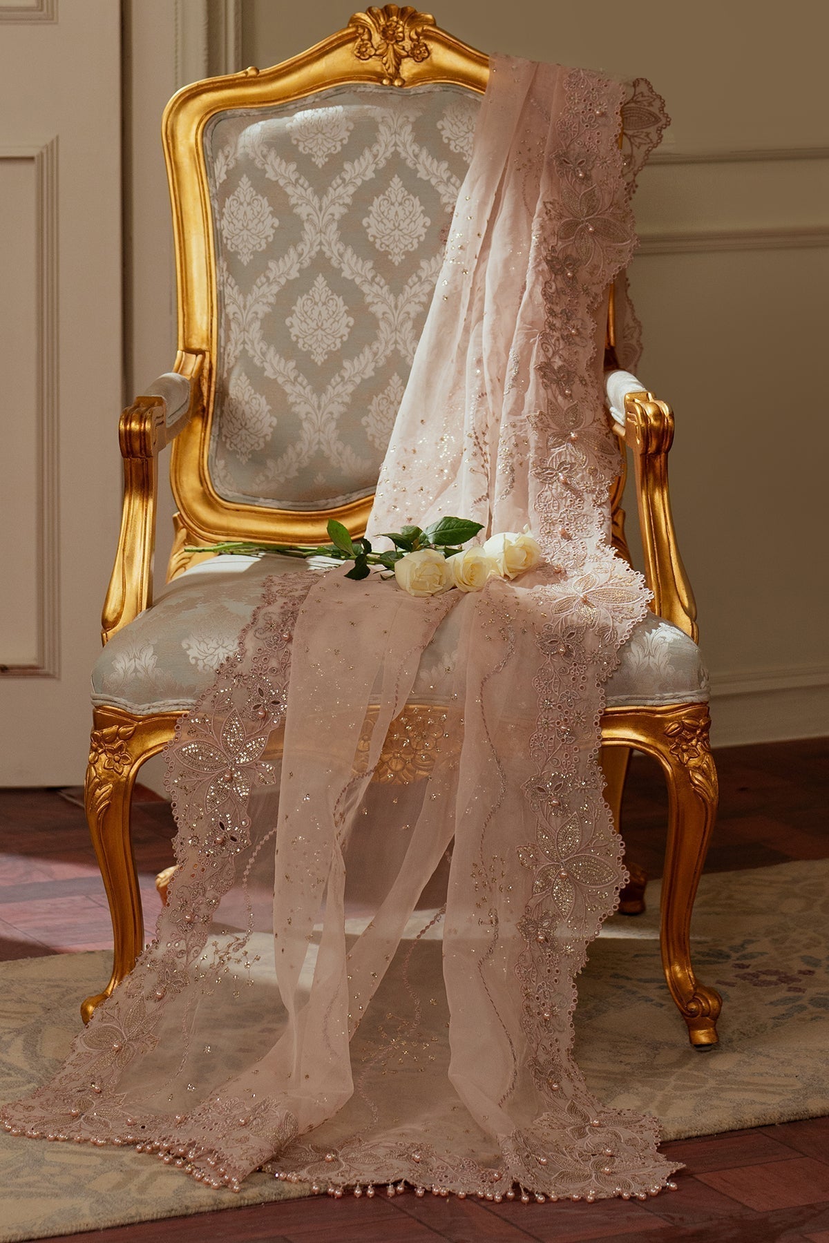 BAROQUE__EMBROIDERED ORGANZA CH13-04 STITCHED - House Of Hania