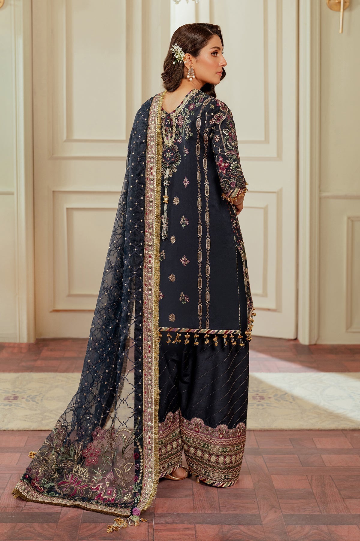 BAROQUE__EMBROIDERED SILK CH13-07 STITCHED - House Of Hania
