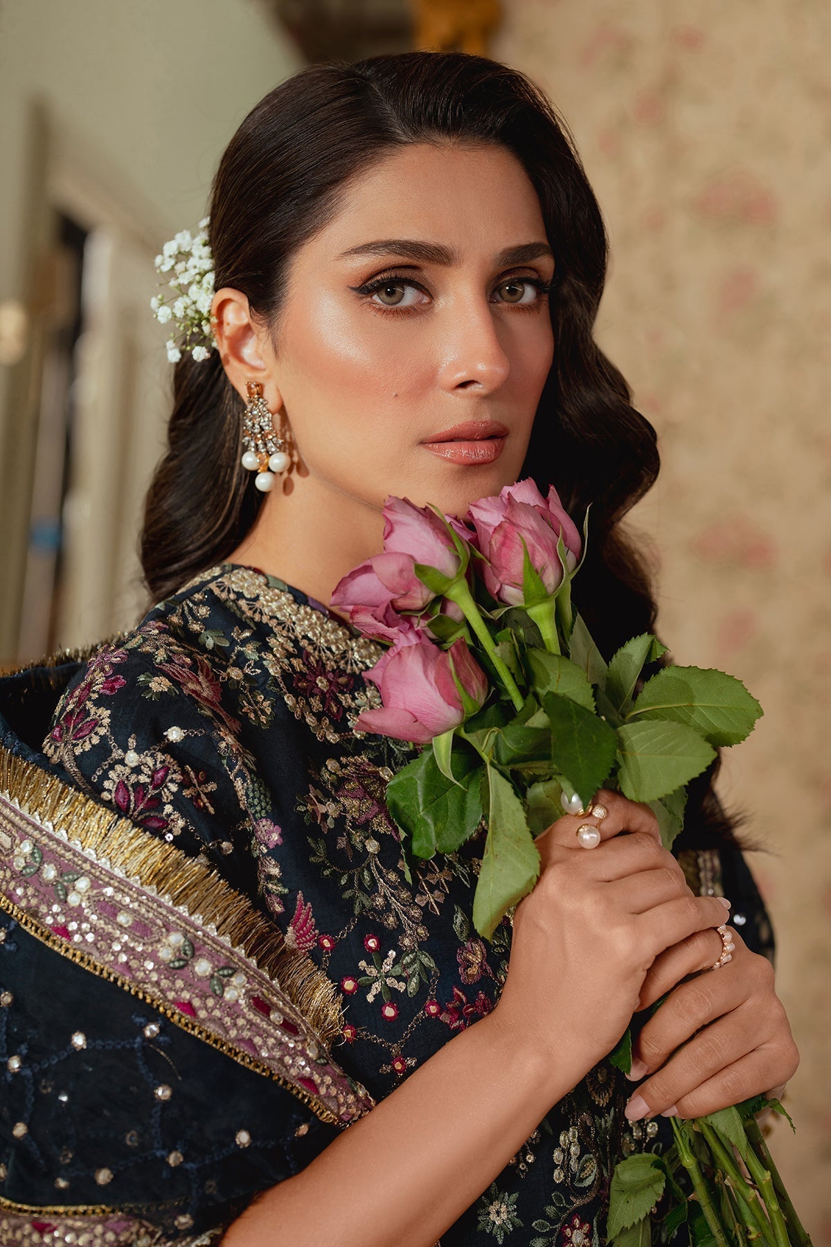 BAROQUE__EMBROIDERED SILK CH13-07 STITCHED - House Of Hania