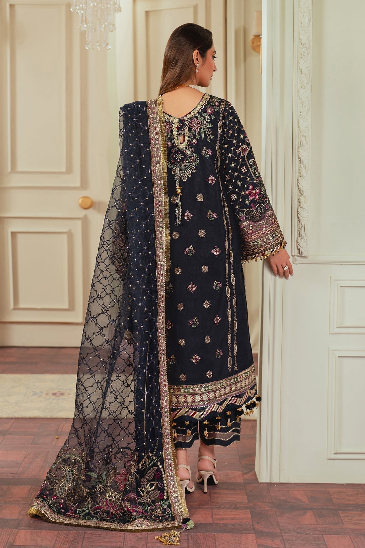 BAROQUE__EMBROIDERED SILK CH13-07 STITCHED - House Of Hania