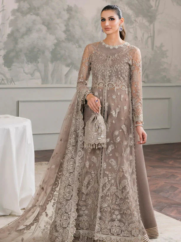 Baroque Chantelle Embroidered Luxury Net 3Pc Suit EC-06 - House Of Hania