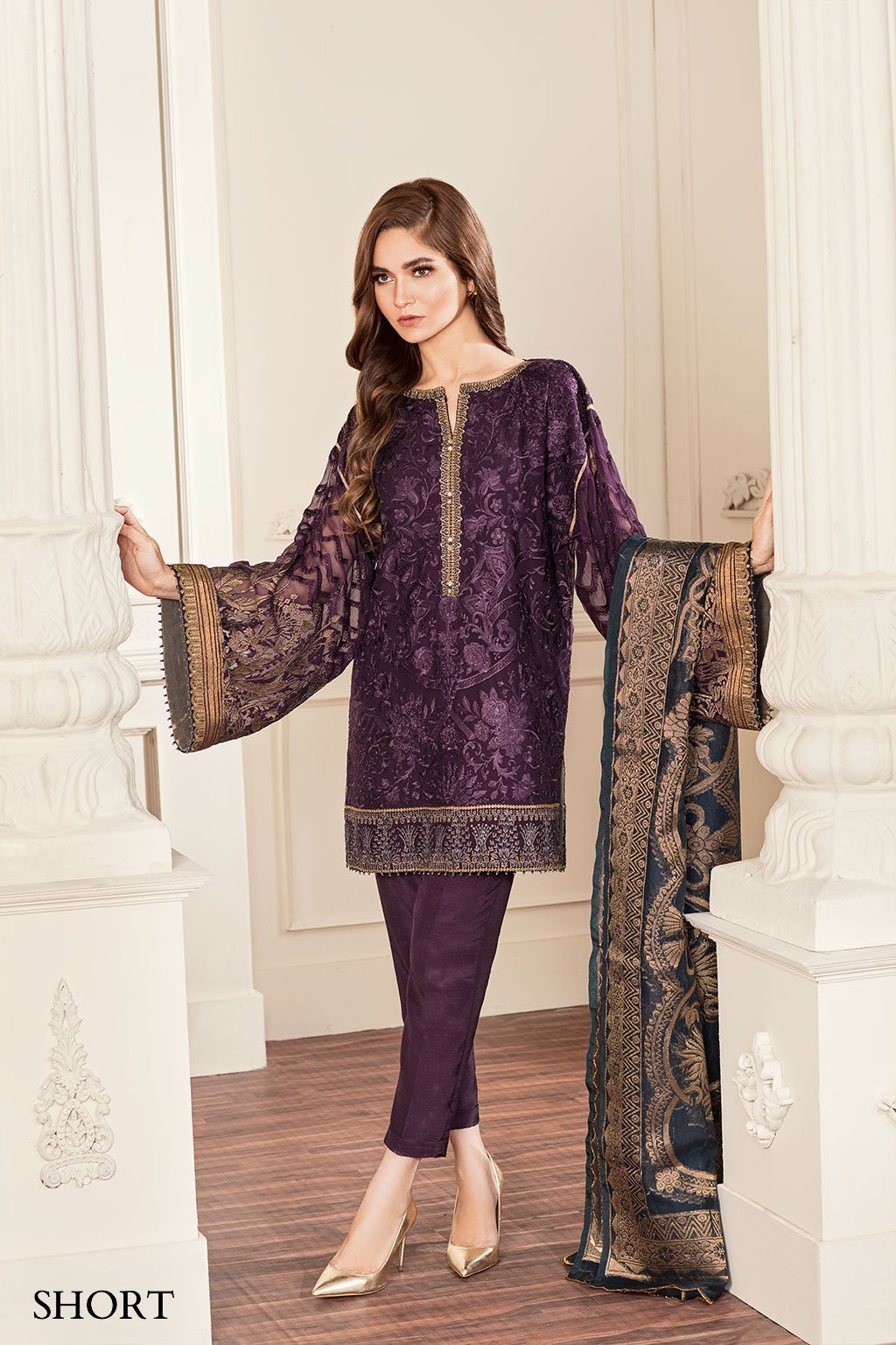 Baroque-EMBROIDERED CHIFFON CH05-10 - House Of Hania