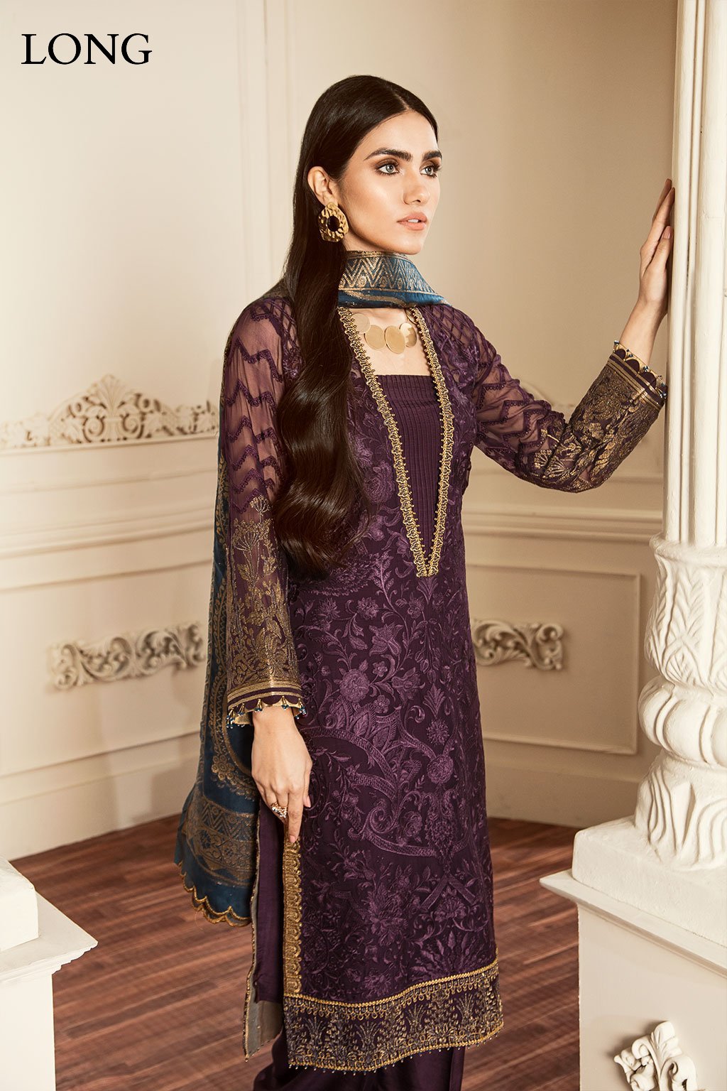 Baroque-EMBROIDERED CHIFFON CH05-10 - House Of Hania