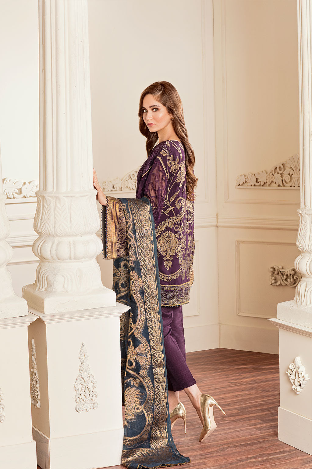 Baroque-EMBROIDERED CHIFFON CH05-10 - House Of Hania