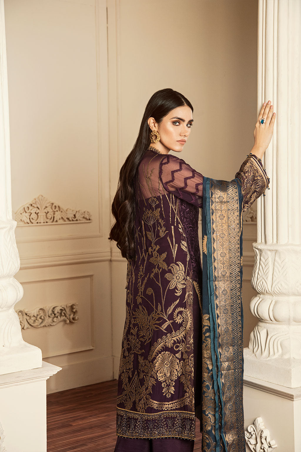 Baroque-EMBROIDERED CHIFFON CH05-10 - House Of Hania