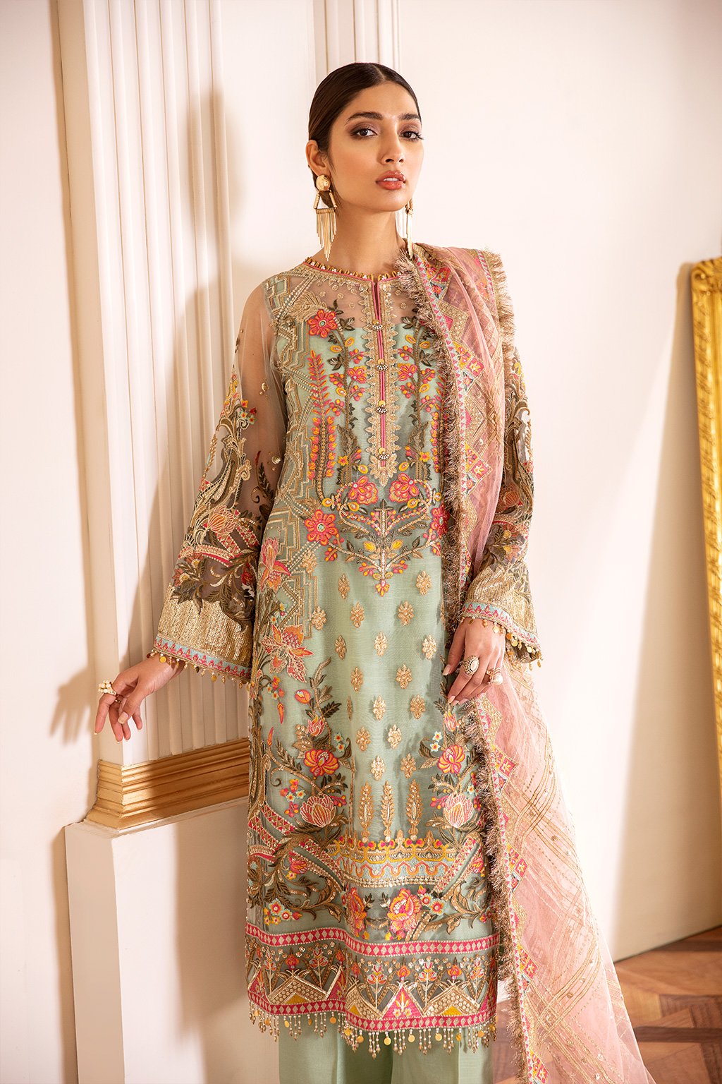 Baroque-EMBROIDERED NET CH07-01 - House Of Hania