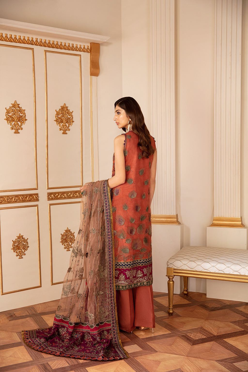 Baroque-EMBROIDERED NET CH07-03 - House Of Hania