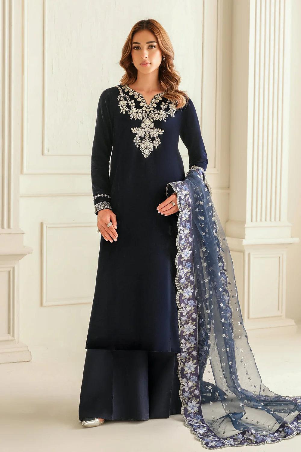 Baroque | EMBROIDERED VELVET PR-1015 - House Of Hania