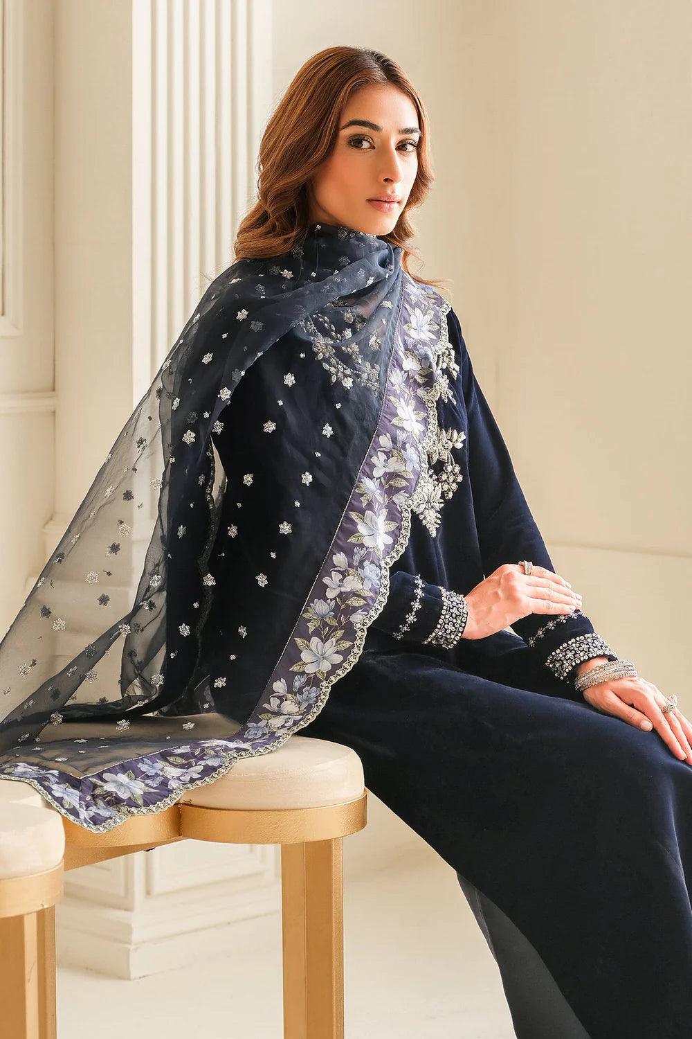 Baroque | EMBROIDERED VELVET PR-1015 - House Of Hania