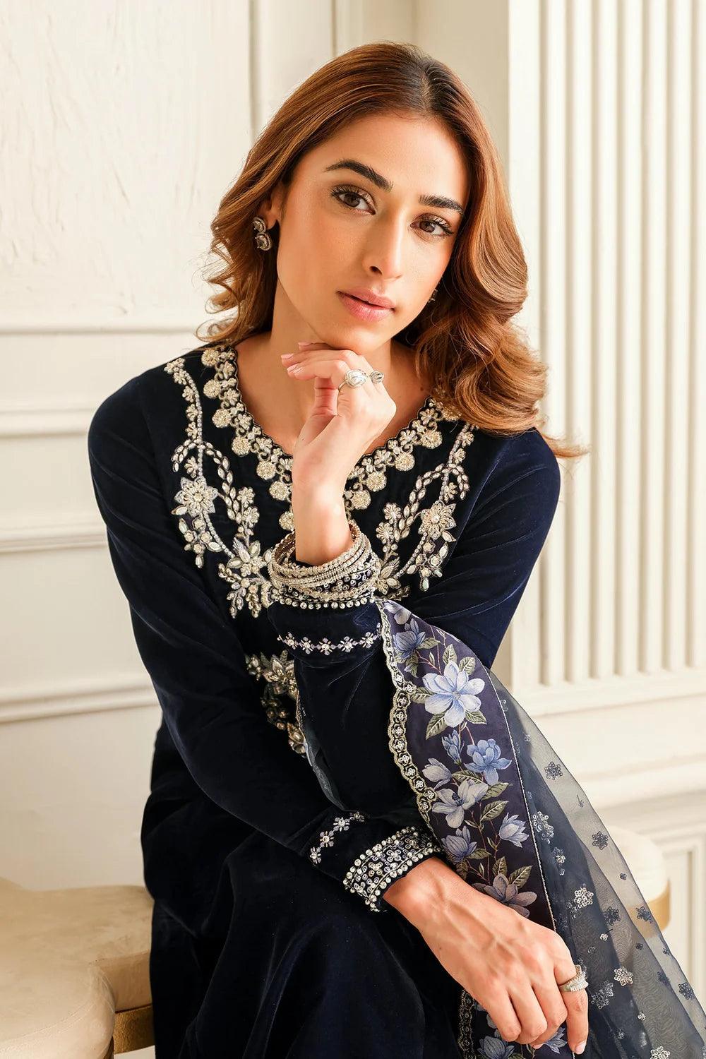 Baroque | EMBROIDERED VELVET PR-1015 - House Of Hania