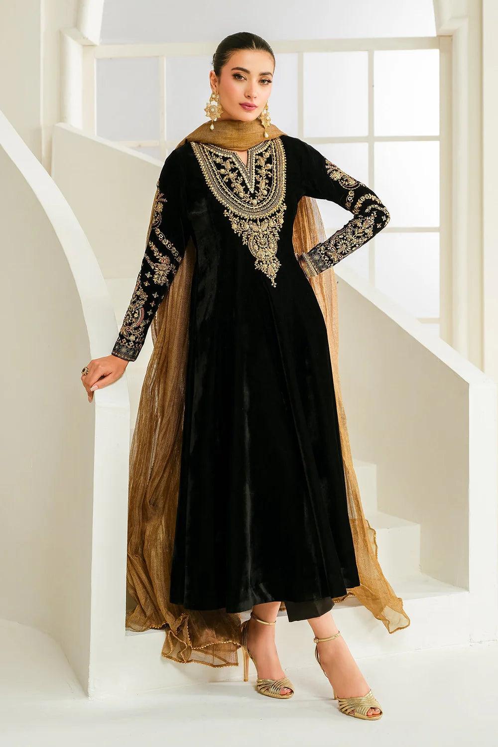 Baroque | EMBROIDERED VELVET PR-1018 - House Of Hania