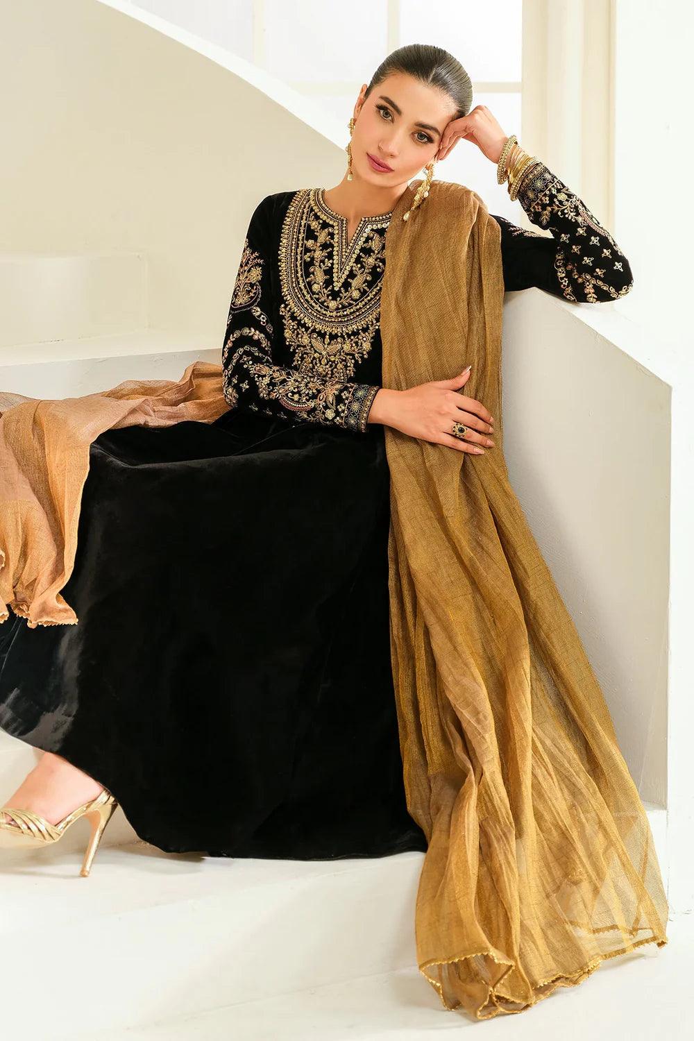 Baroque | EMBROIDERED VELVET PR-1018 - House Of Hania