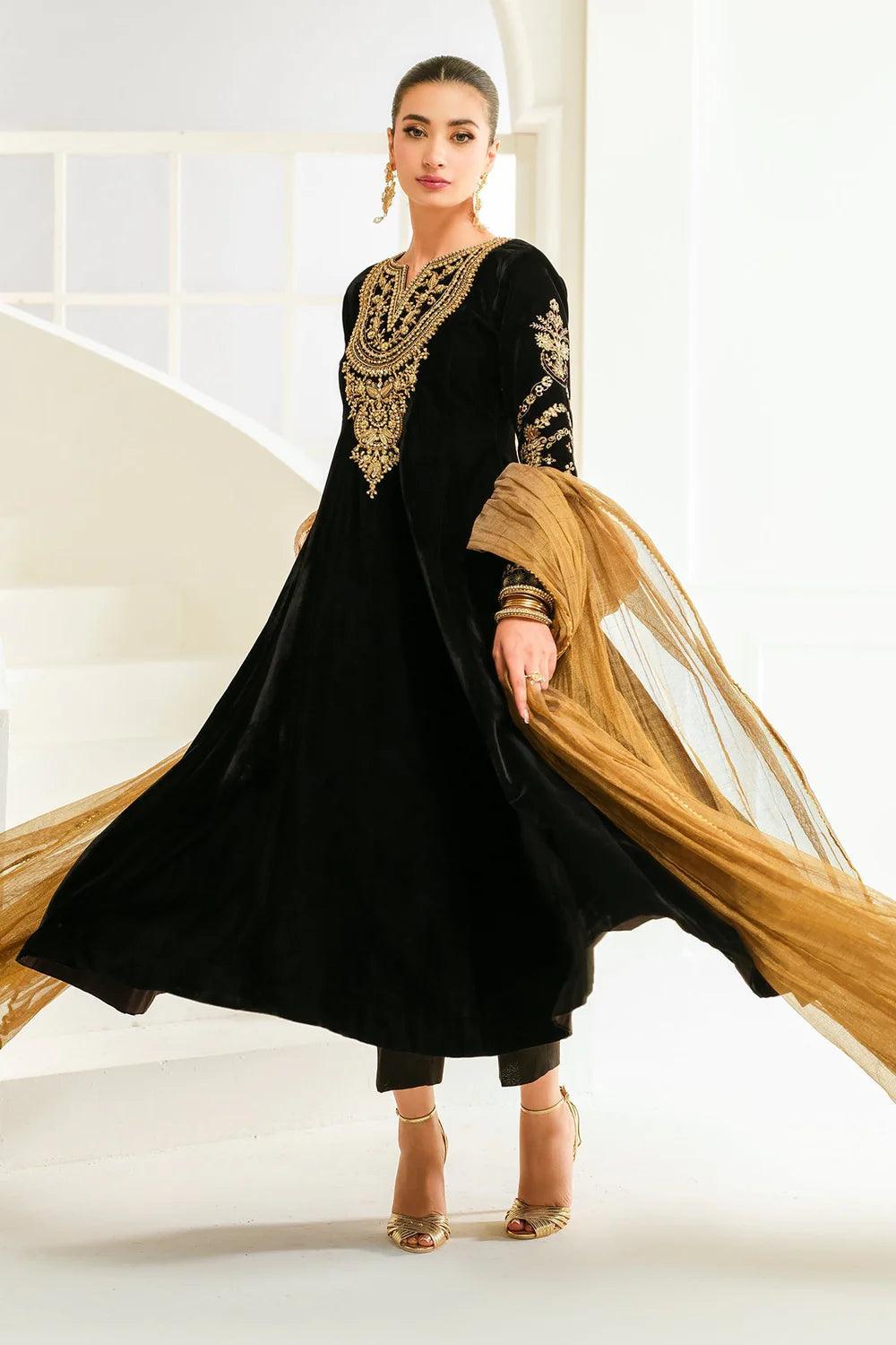 Baroque | EMBROIDERED VELVET PR-1018 - House Of Hania