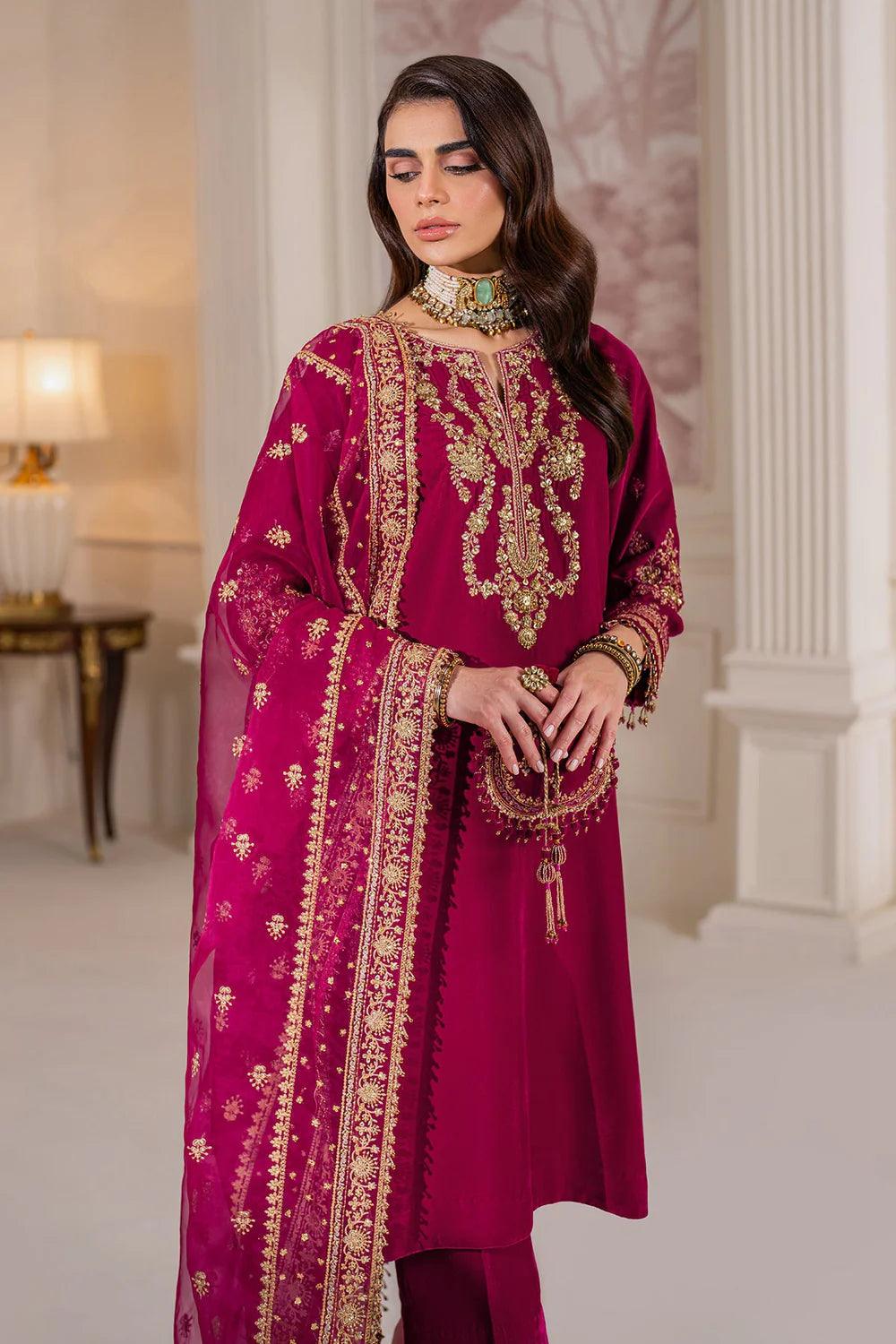 Baroque | EMBROIDERED VELVET PR-1020 - House Of Hania
