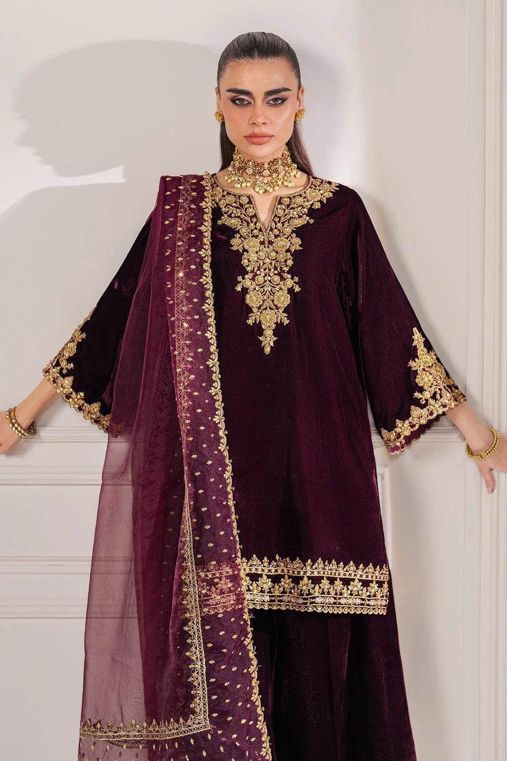 Baroque | EMBROIDERED VELVET PR-1023 - House Of Hania