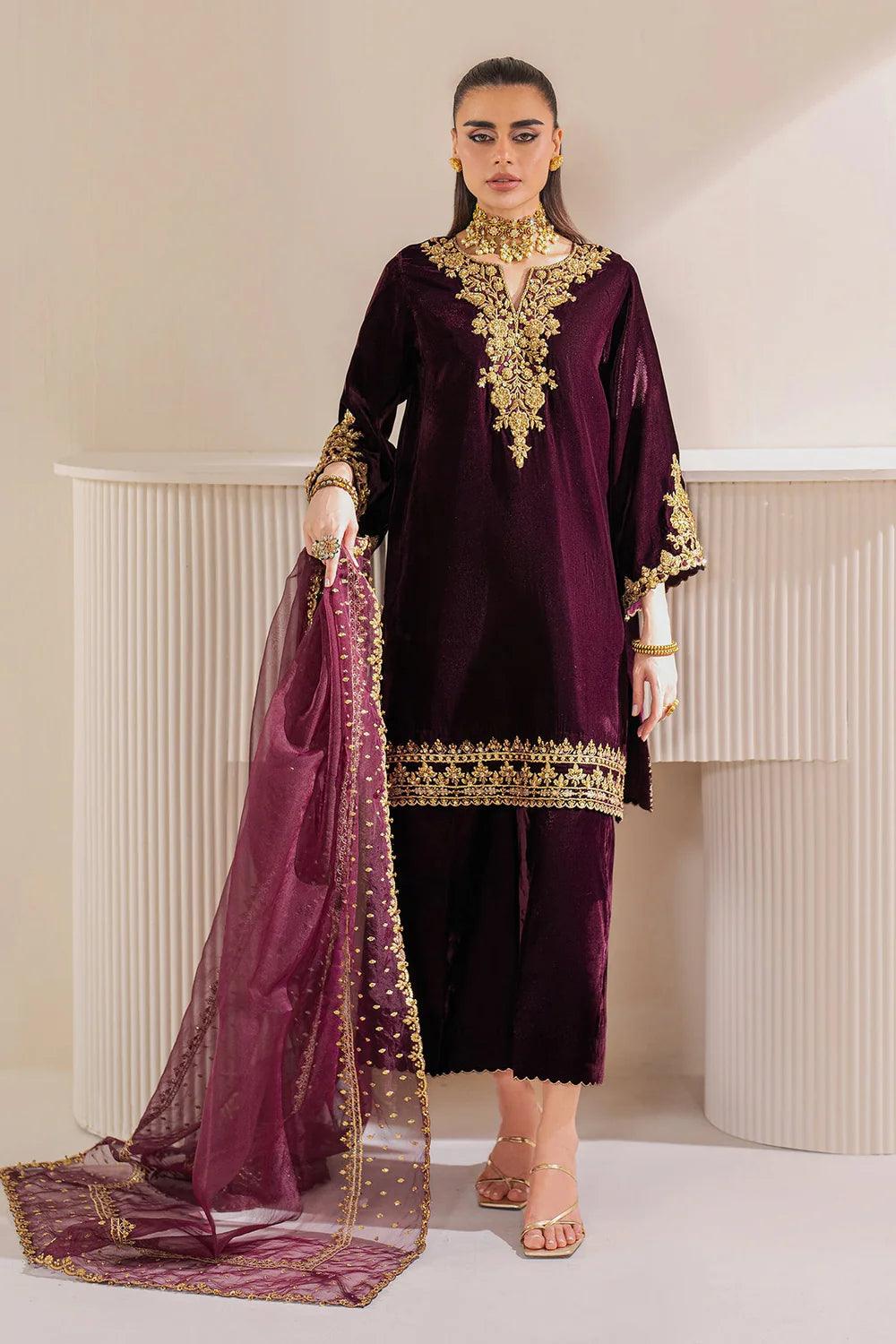 Baroque | EMBROIDERED VELVET PR-1023 - House Of Hania