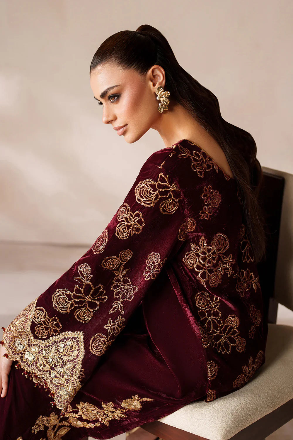 Baroque | EMBROIDERED VELVET | PR-1201 - House Of Hania