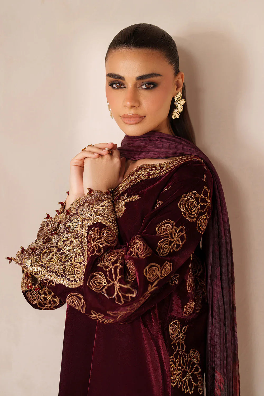 Baroque | EMBROIDERED VELVET | PR-1201 - House Of Hania