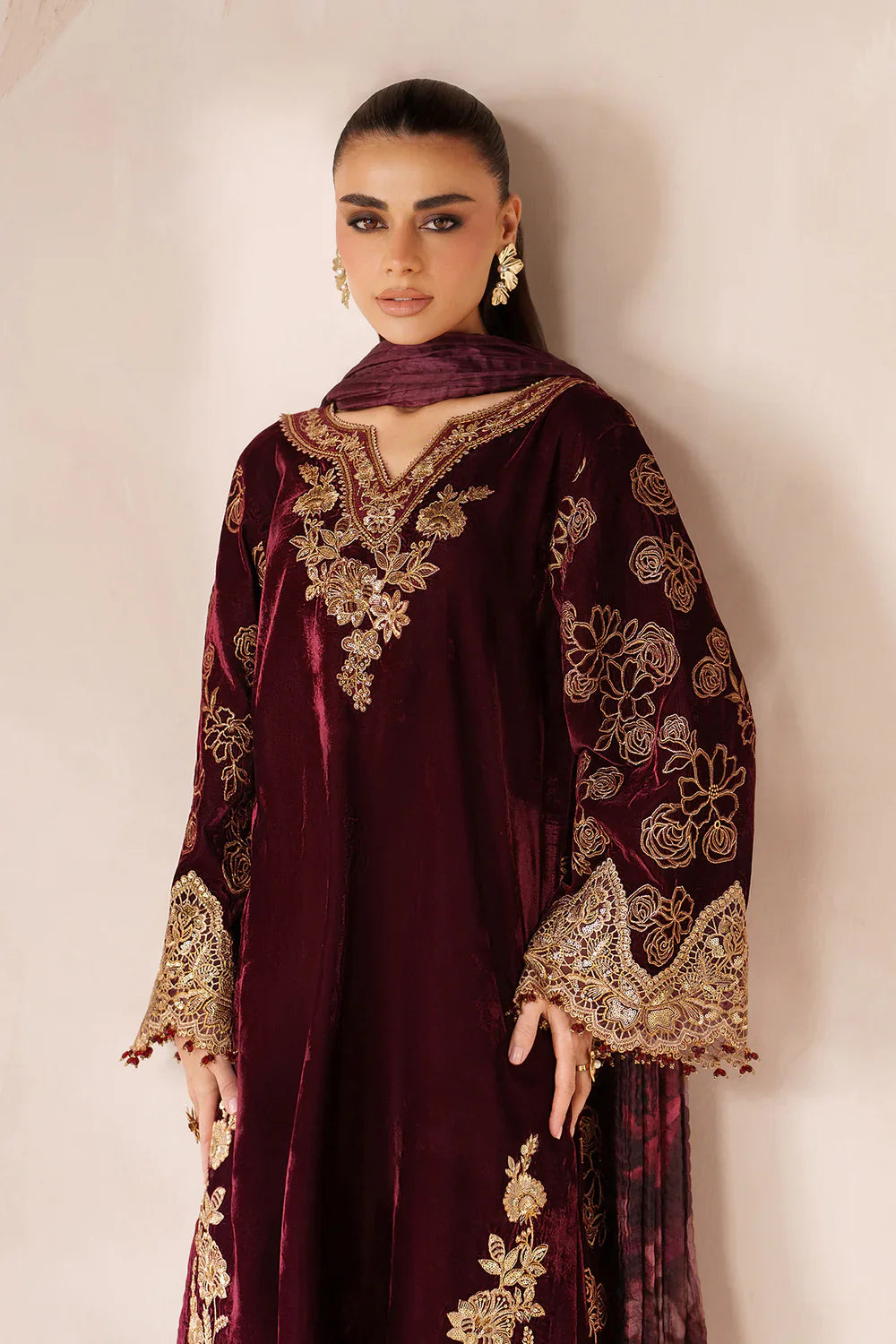 Baroque | EMBROIDERED VELVET | PR-1201 - House Of Hania