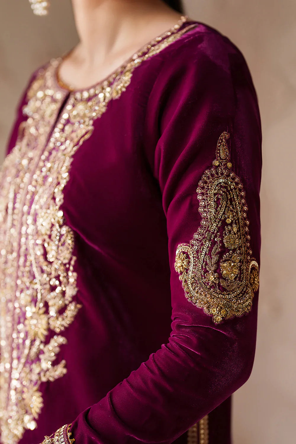 Baroque | EMBROIDERED VELVET |  PR-1205 - House Of Hania