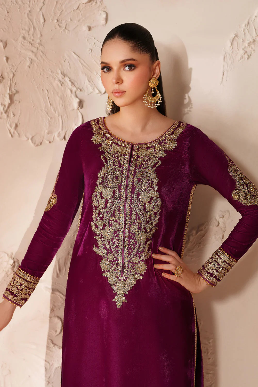 Baroque | EMBROIDERED VELVET |  PR-1205 - House Of Hania