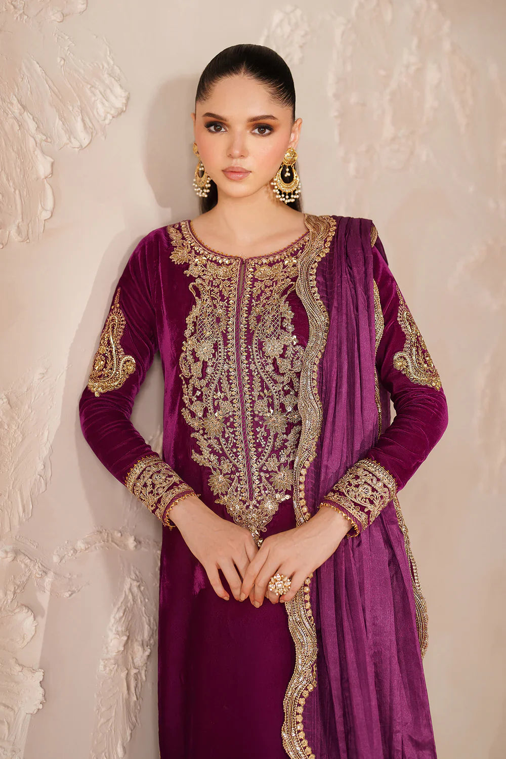Baroque | EMBROIDERED VELVET |  PR-1205 - House Of Hania