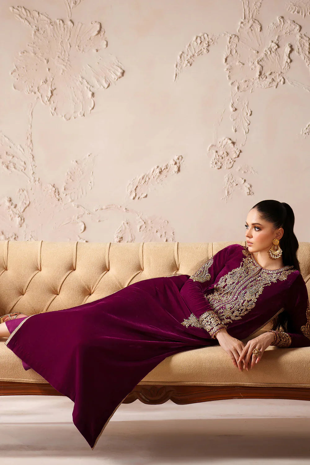 Baroque | EMBROIDERED VELVET |  PR-1205 - House Of Hania