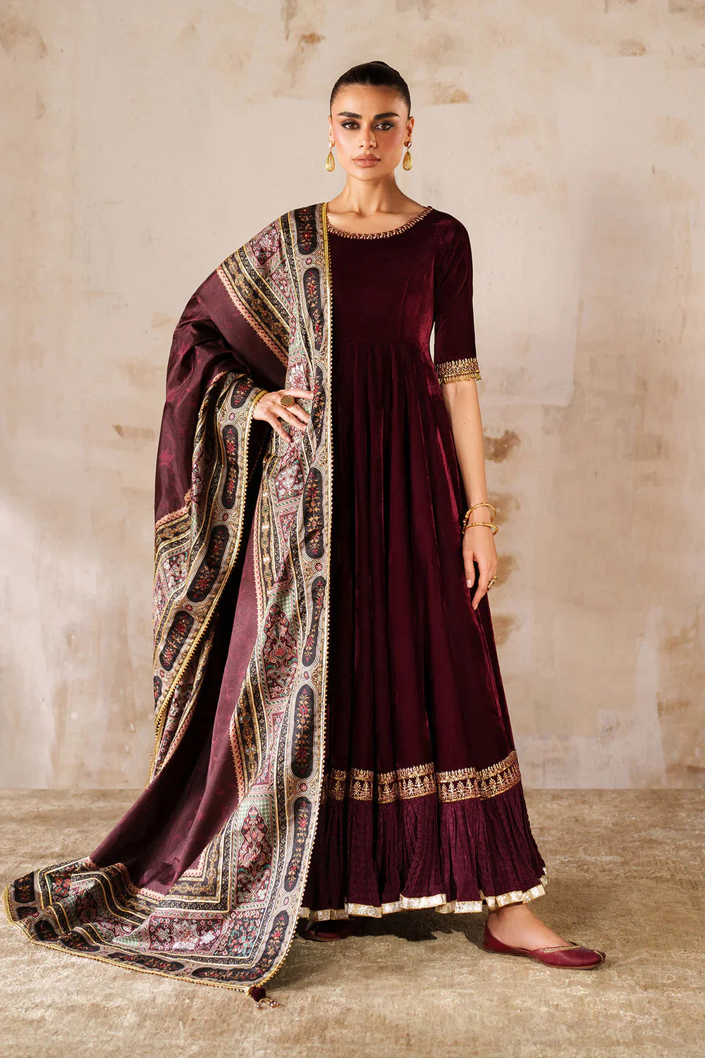 Baroque | EMBROIDERED VELVET | PR-1207 - House Of Hania