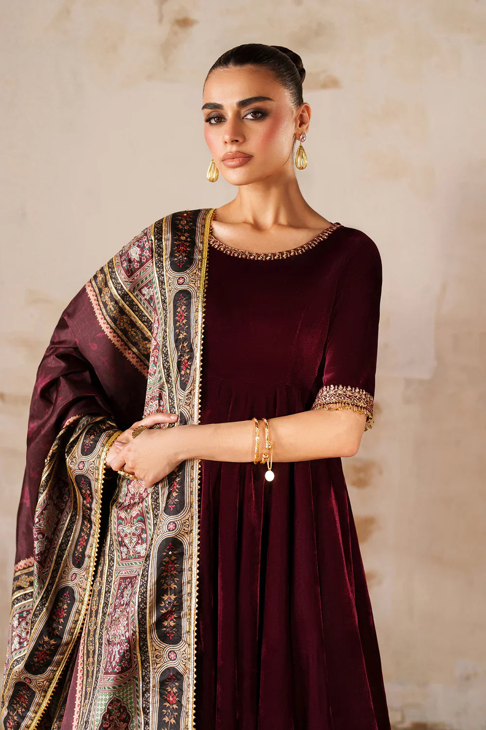 Baroque | EMBROIDERED VELVET | PR-1207 - House Of Hania