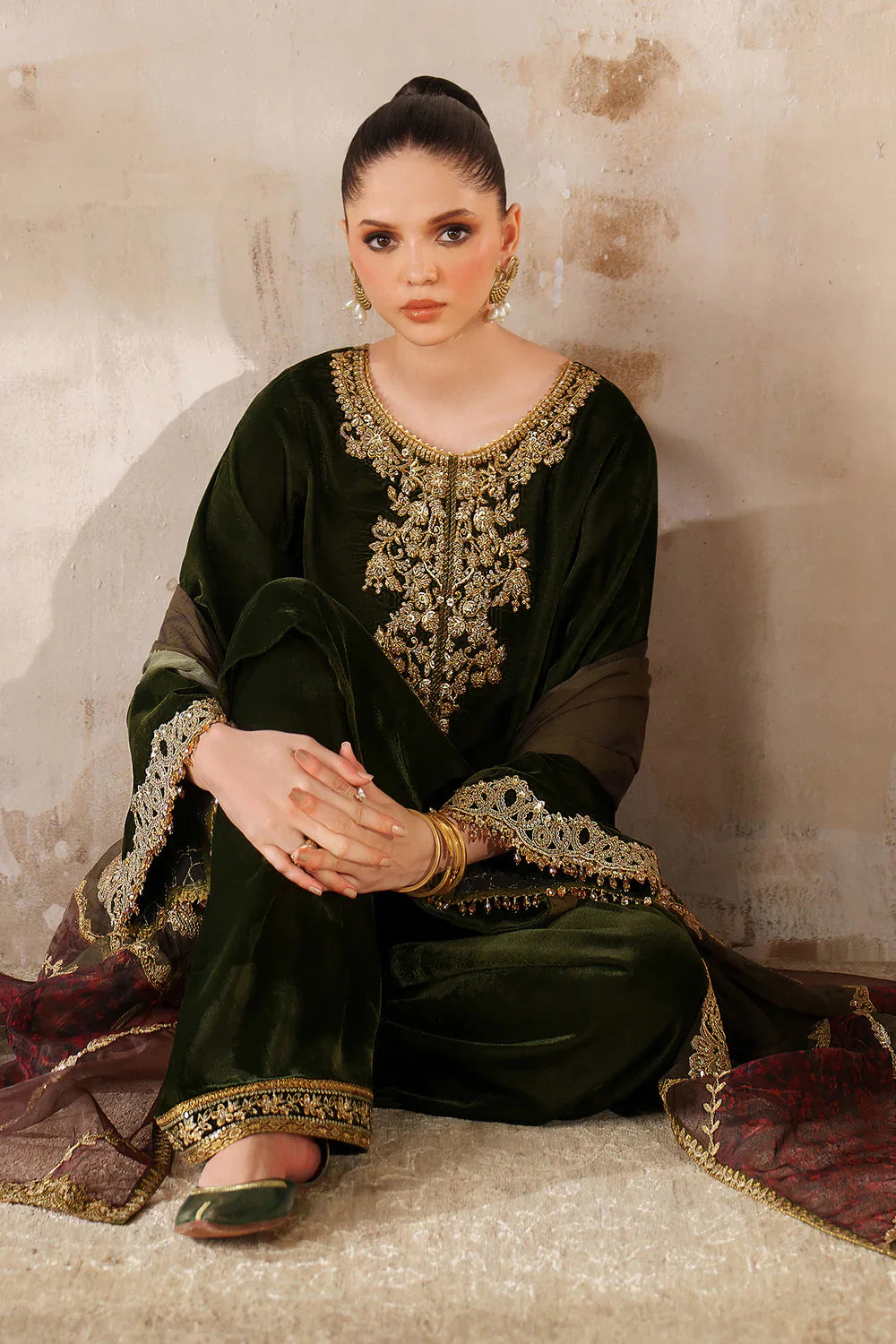 Baroque | EMBROIDERED VELVET | PR-1210 - House Of Hania