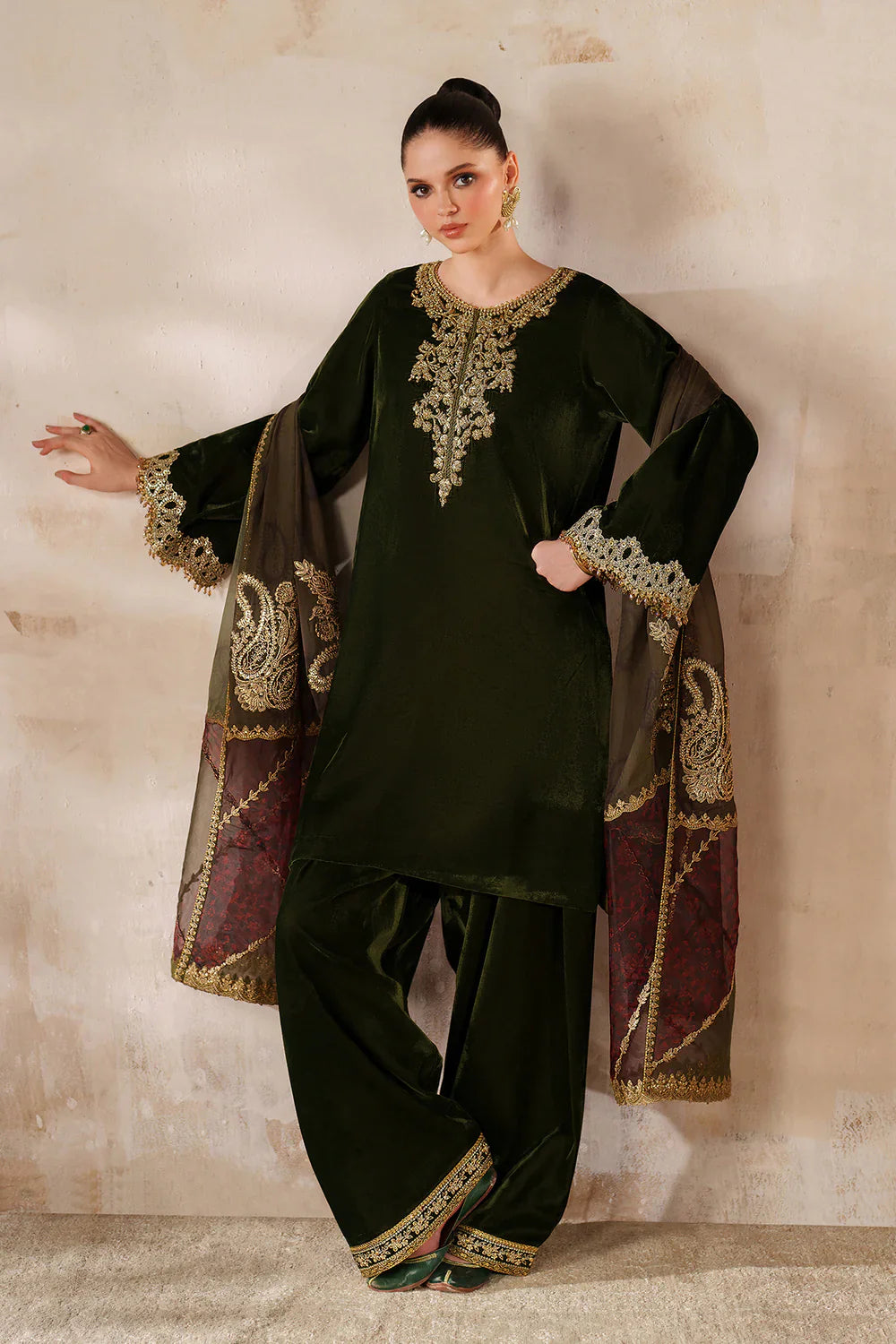 Baroque | EMBROIDERED VELVET | PR-1210 - House Of Hania