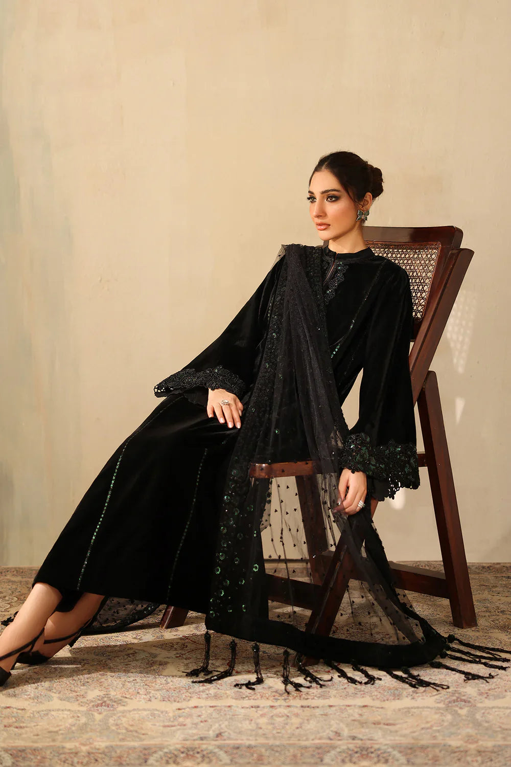 Baroque | EMBROIDERED VELVET |  PR-1222 - House Of Hania