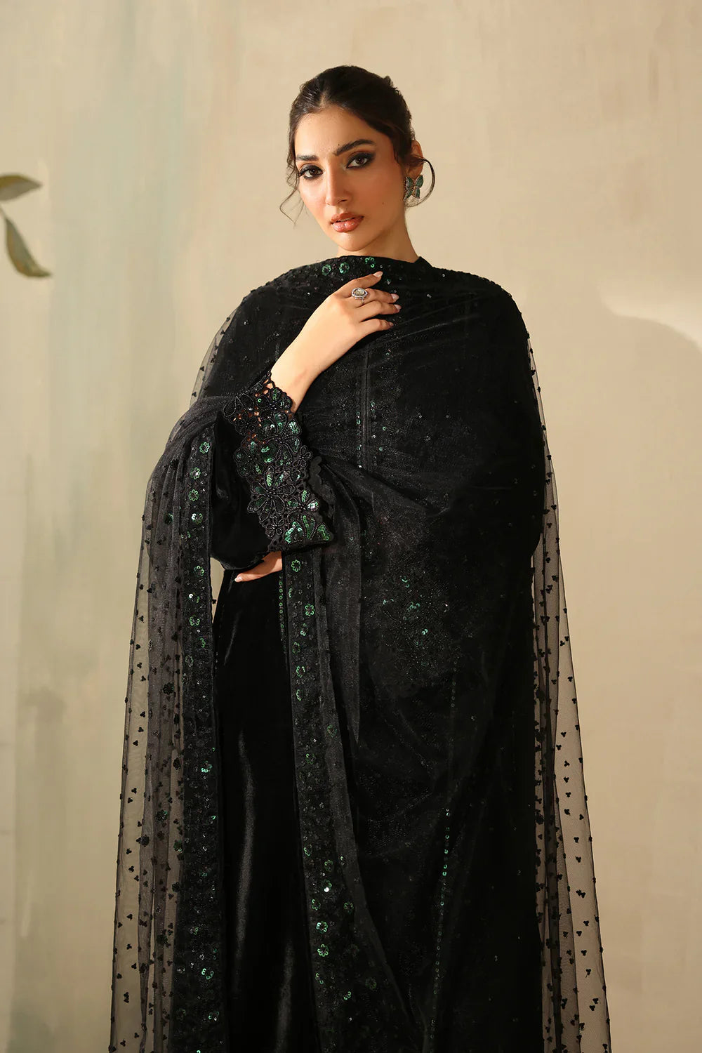 Baroque | EMBROIDERED VELVET |  PR-1222 - House Of Hania