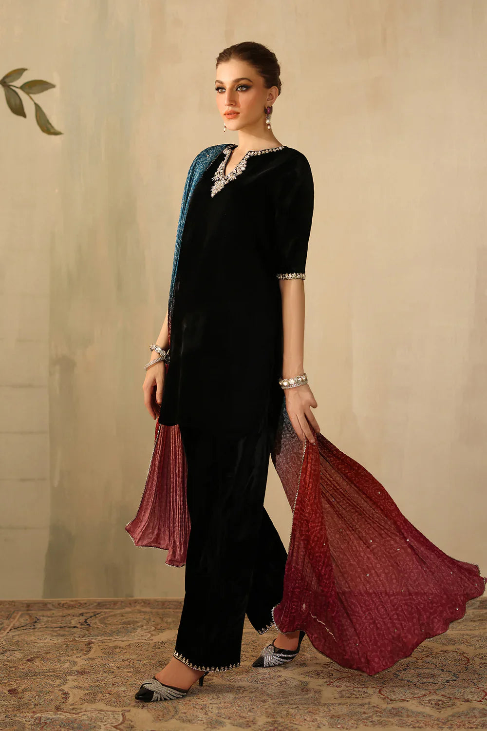 Baroque | EMBROIDERED VELVET | PR-1224 - House Of Hania