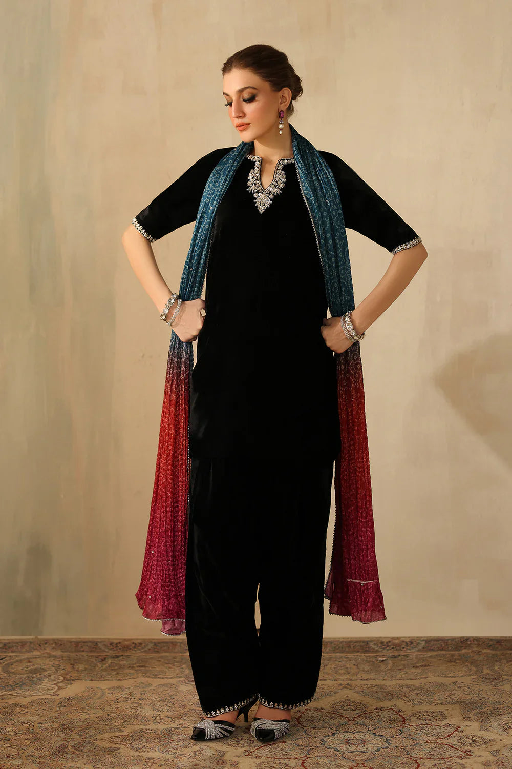 Baroque | EMBROIDERED VELVET | PR-1224 - House Of Hania