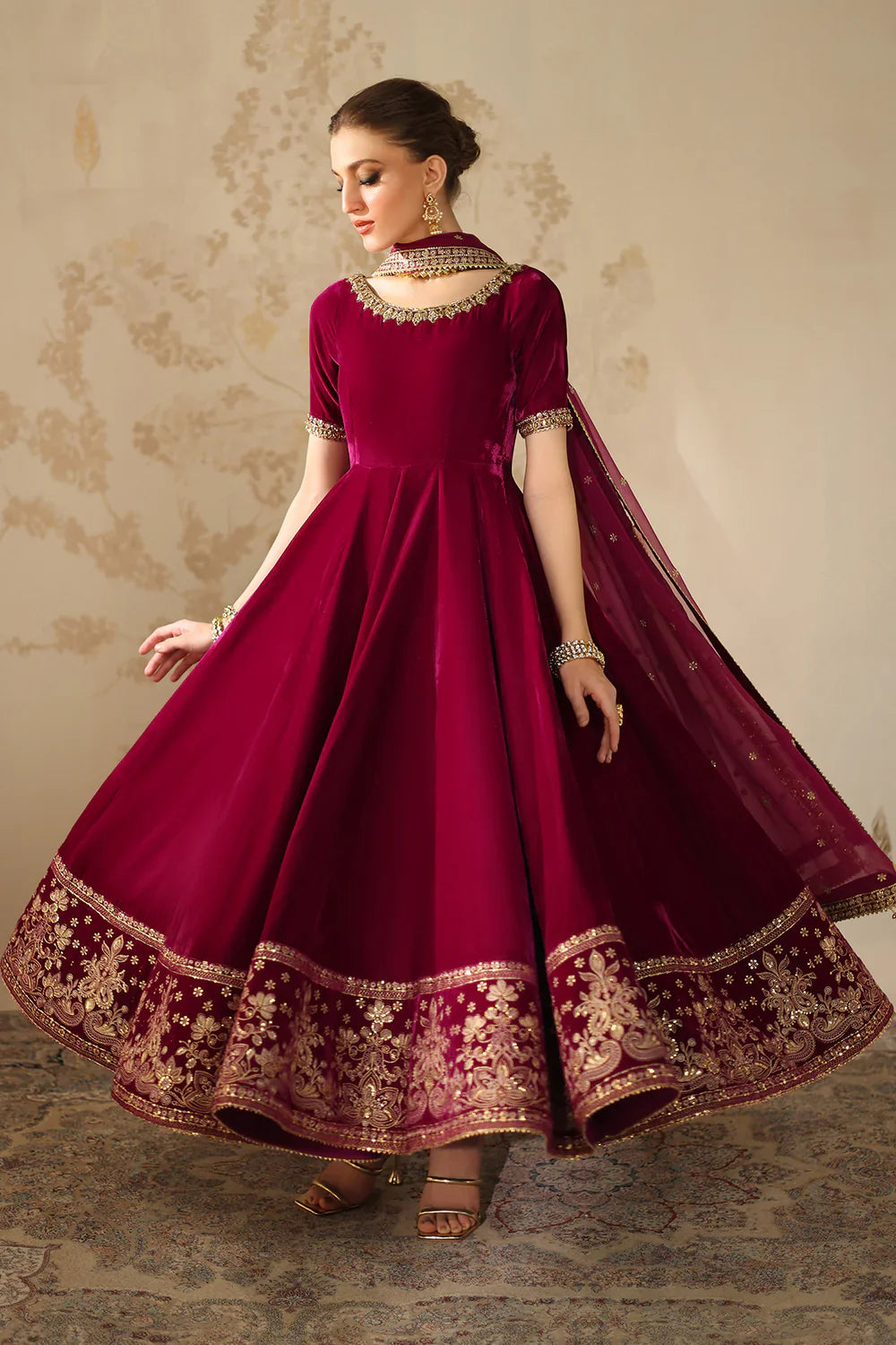 Baroque | EMBROIDERED VELVET | PR-1225 - House Of Hania