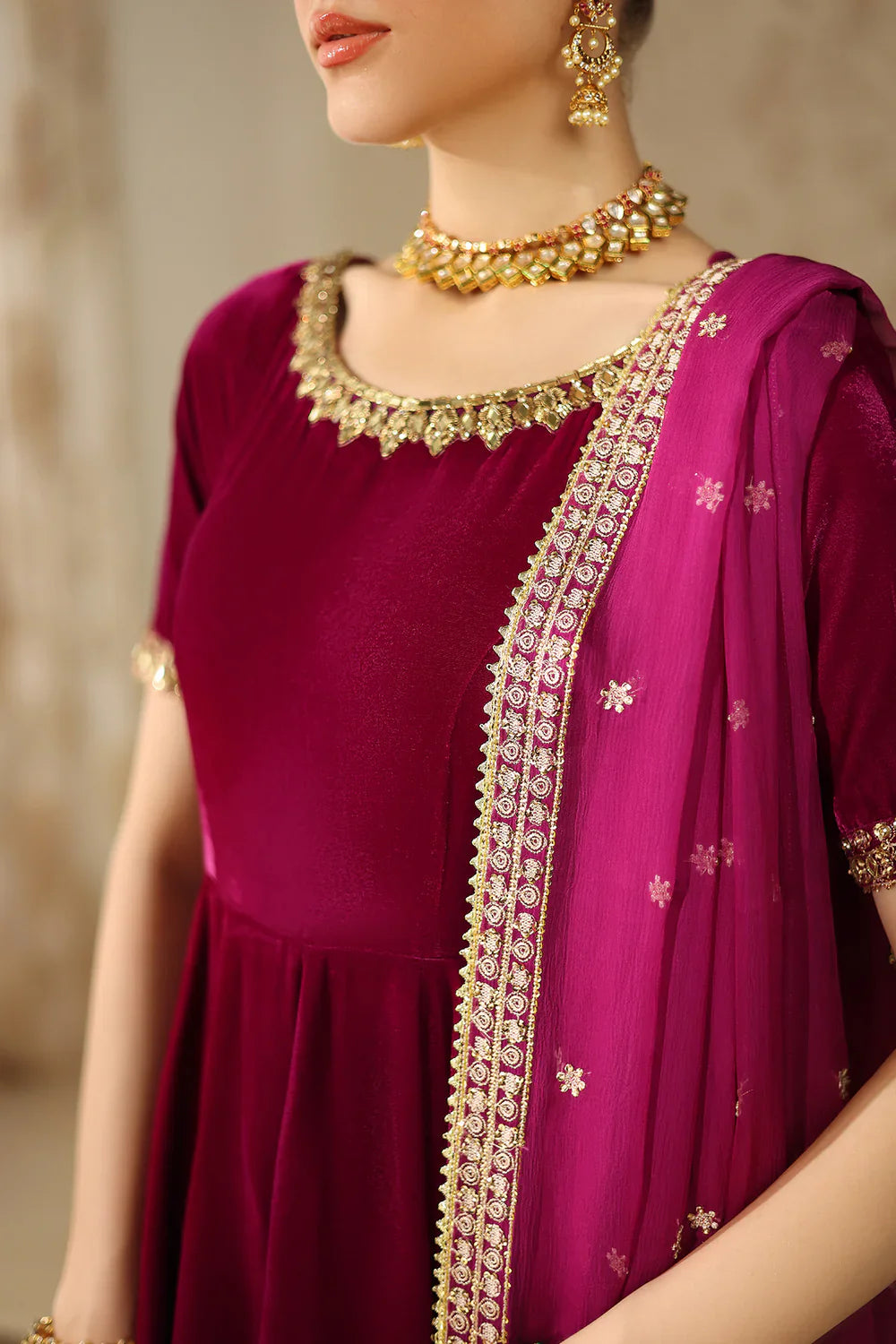 Baroque | EMBROIDERED VELVET | PR-1225 - House Of Hania