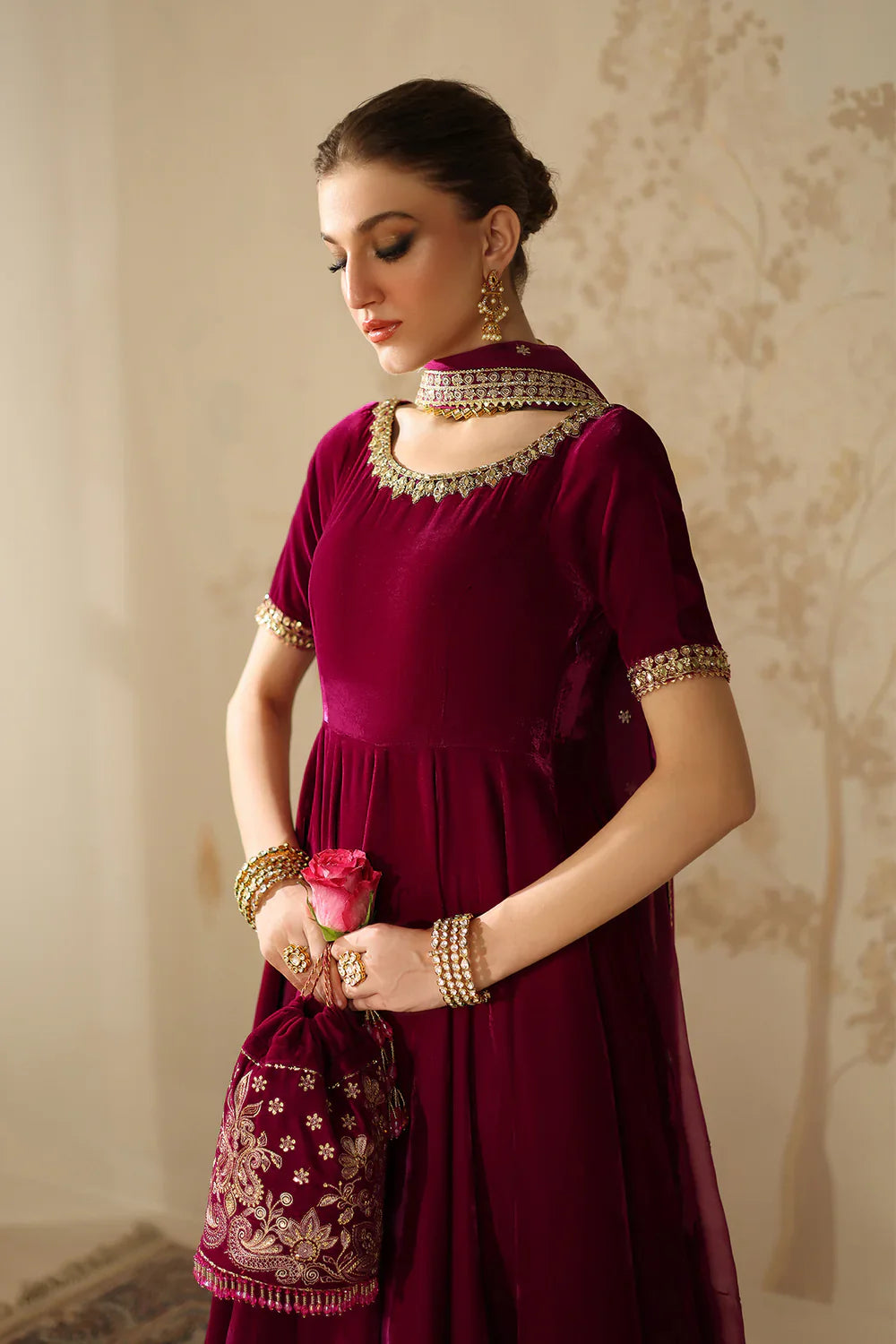 Baroque | EMBROIDERED VELVET | PR-1225 - House Of Hania