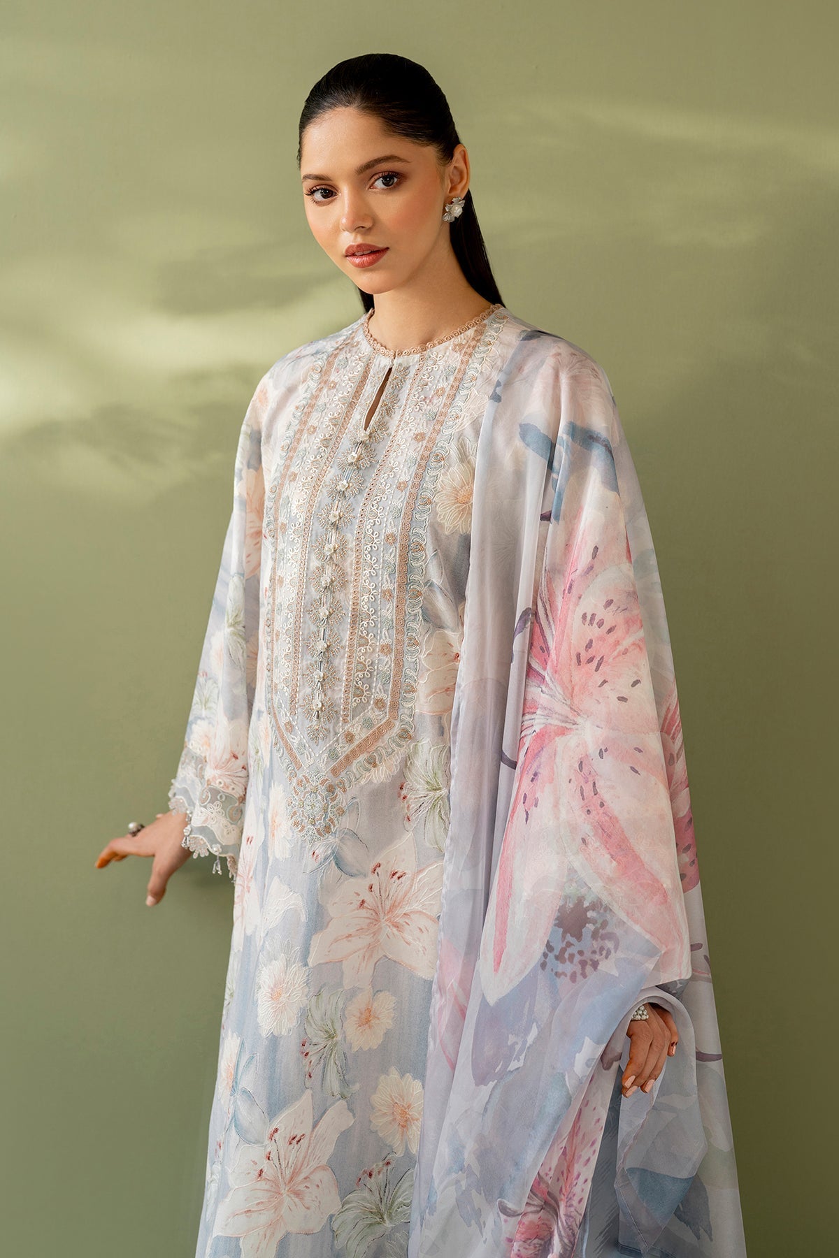 Baroque | Eid Printique | EMBROIDERED PRINTED LAWN UF-4166 - House Of Hania