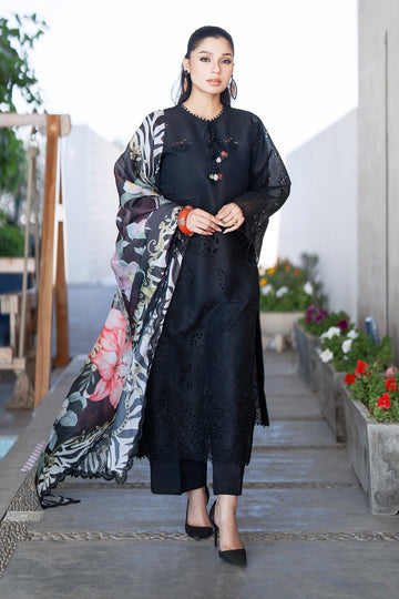 Black Cotton Suit (3-Piece) by Baroque – SF-4080