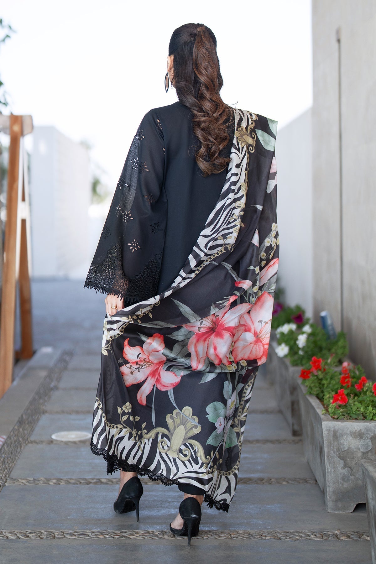 Black Cotton Suit (3-Piece) by Baroque – SF-4080, Photo 2