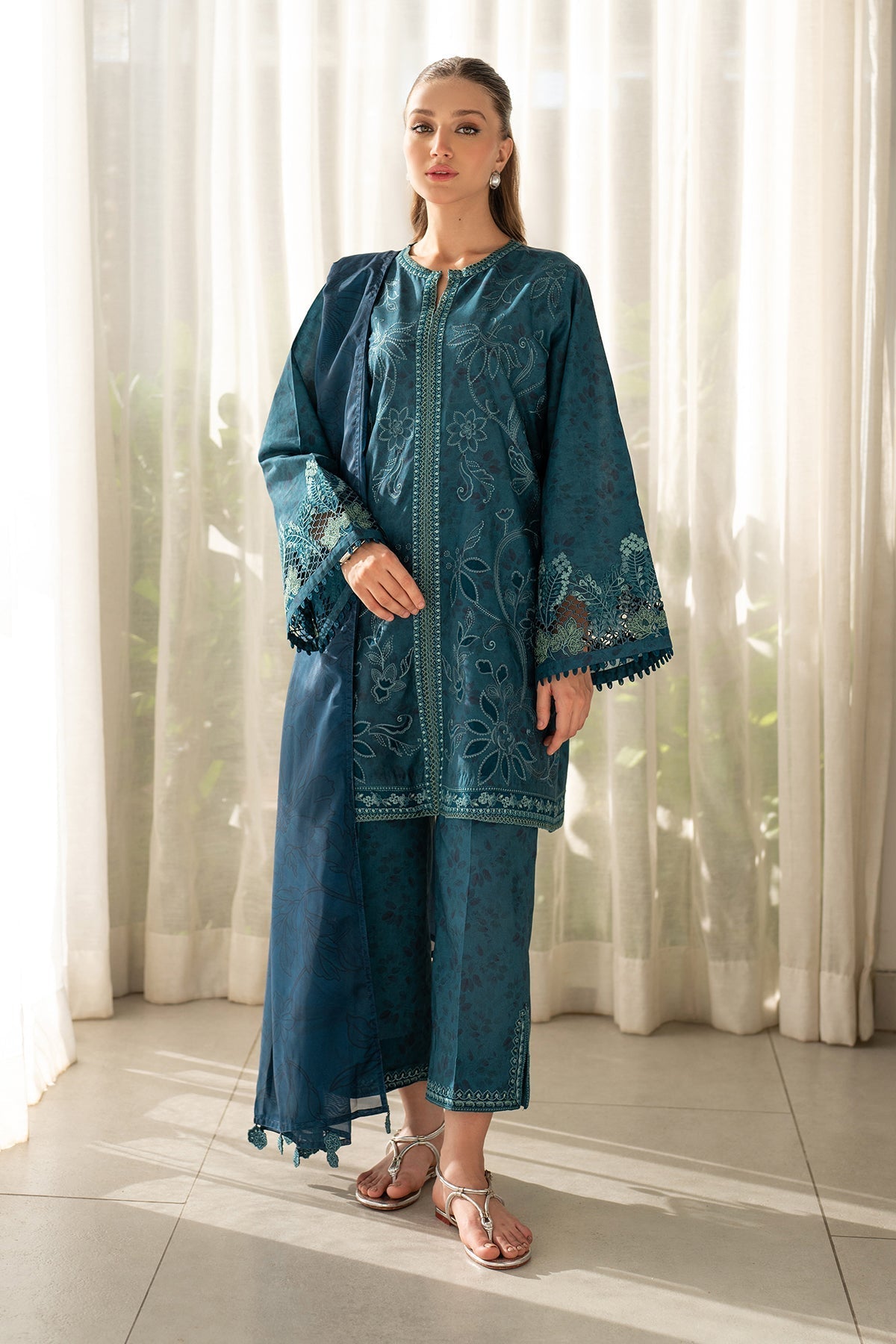Blue Lawn Suit (3-Piece) by Baroque – SF-4097