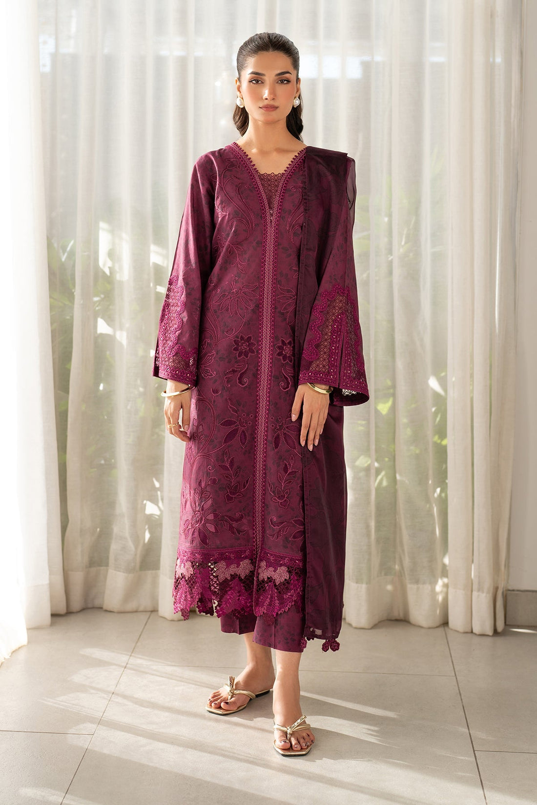Baroque | Embroidered Lawn | SF-4098 - House Of Hania