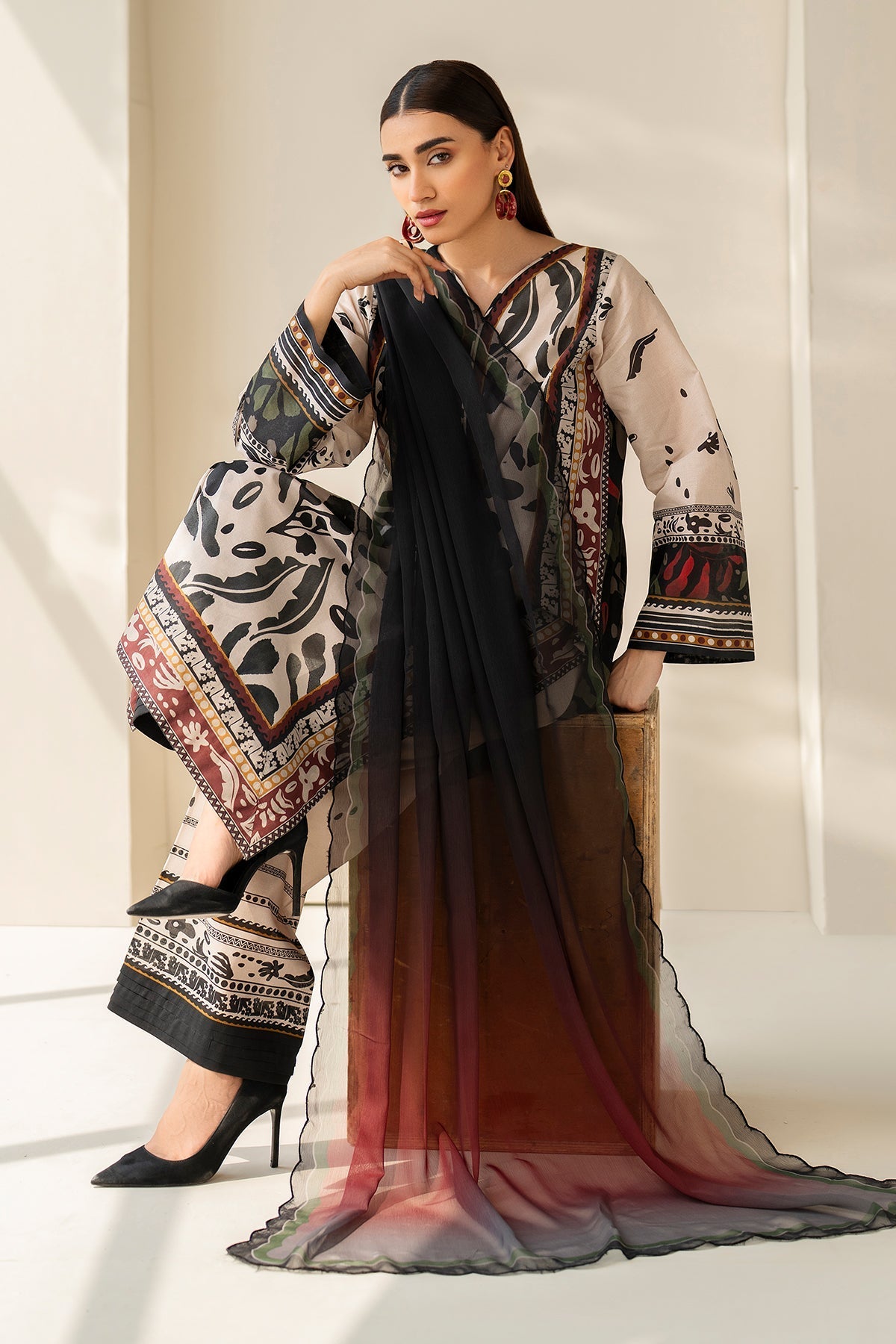 Chiffon Suit (3-Piece) by Baroque – SF-4199, Photo 6