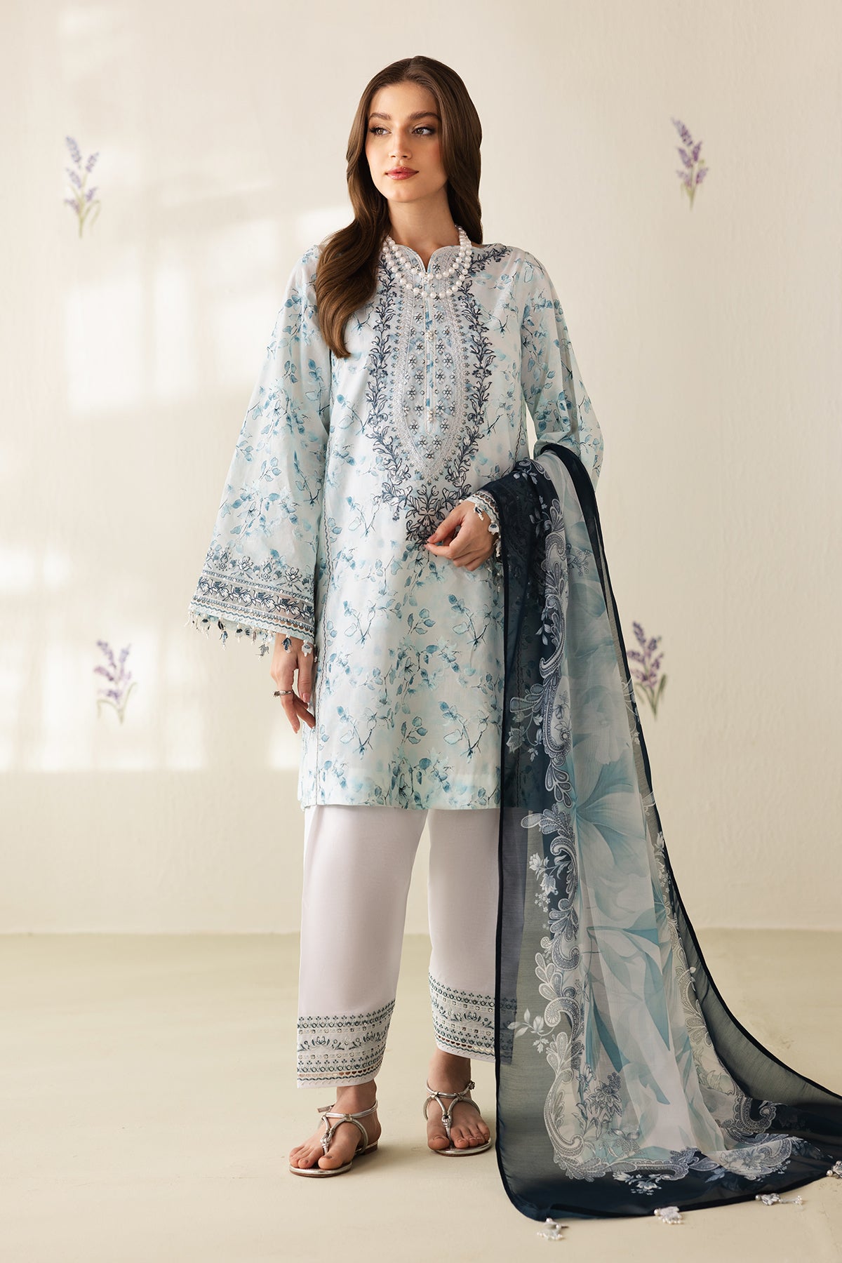 Organza Suit (3-Piece) by Baroque – SF-4422