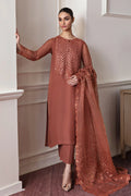 Baroque Exclusive Formal Embroidered Chiffon 3Pc UF-296 - House Of Hania